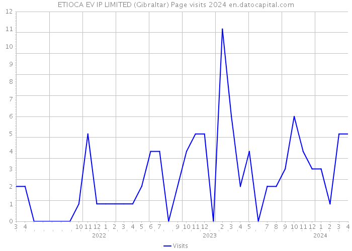 ETIOCA EV IP LIMITED (Gibraltar) Page visits 2024 