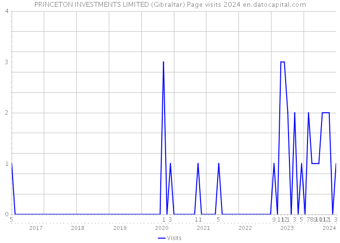 PRINCETON INVESTMENTS LIMITED (Gibraltar) Page visits 2024 