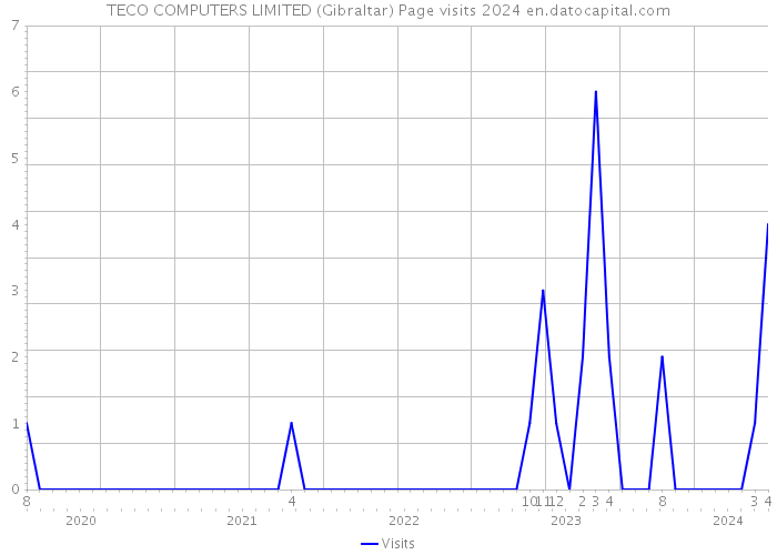 TECO COMPUTERS LIMITED (Gibraltar) Page visits 2024 