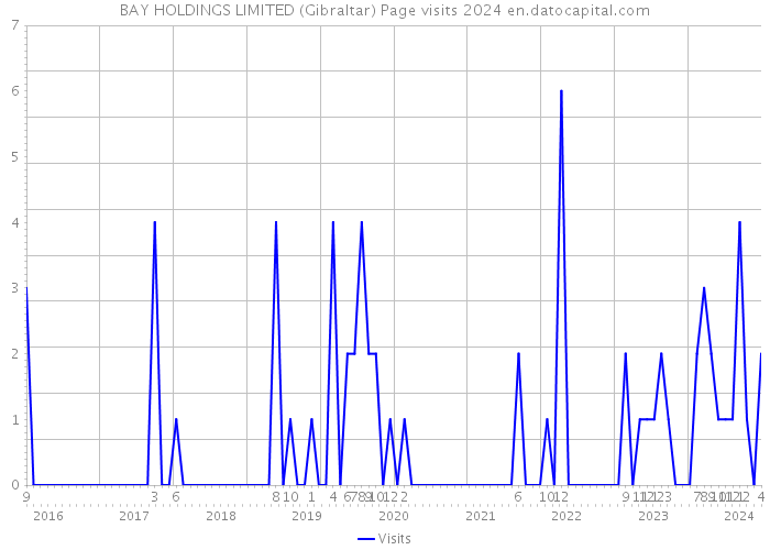 BAY HOLDINGS LIMITED (Gibraltar) Page visits 2024 