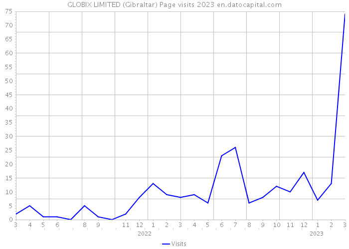 GLOBIX LIMITED (Gibraltar) Page visits 2023 
